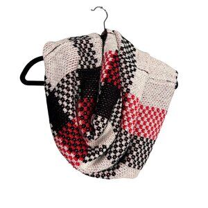 Wildfox Winter Scarf Plaid Infinity Red Cream Black‎ NWT